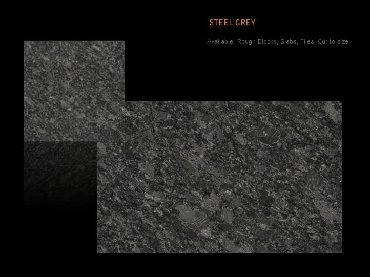 steel grey granite slabs